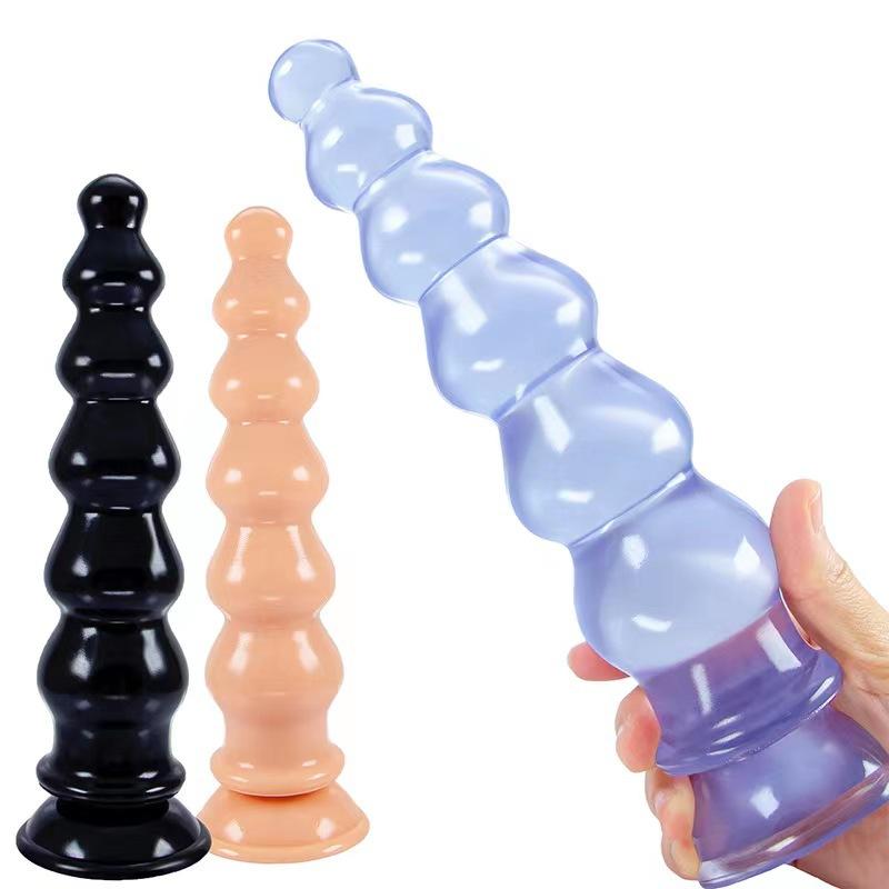 Mărgele din PVC mărgele de expansiune anal Plug anal Ventuză Cristal transparent G-spot Curtea din spate Bandă anală Jucării sexuale pentru adulți
