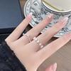 Simple Lace Love Zircon Row Diamond Open Ring Women'S Personality Light Luxury Niche Exquisite Ring