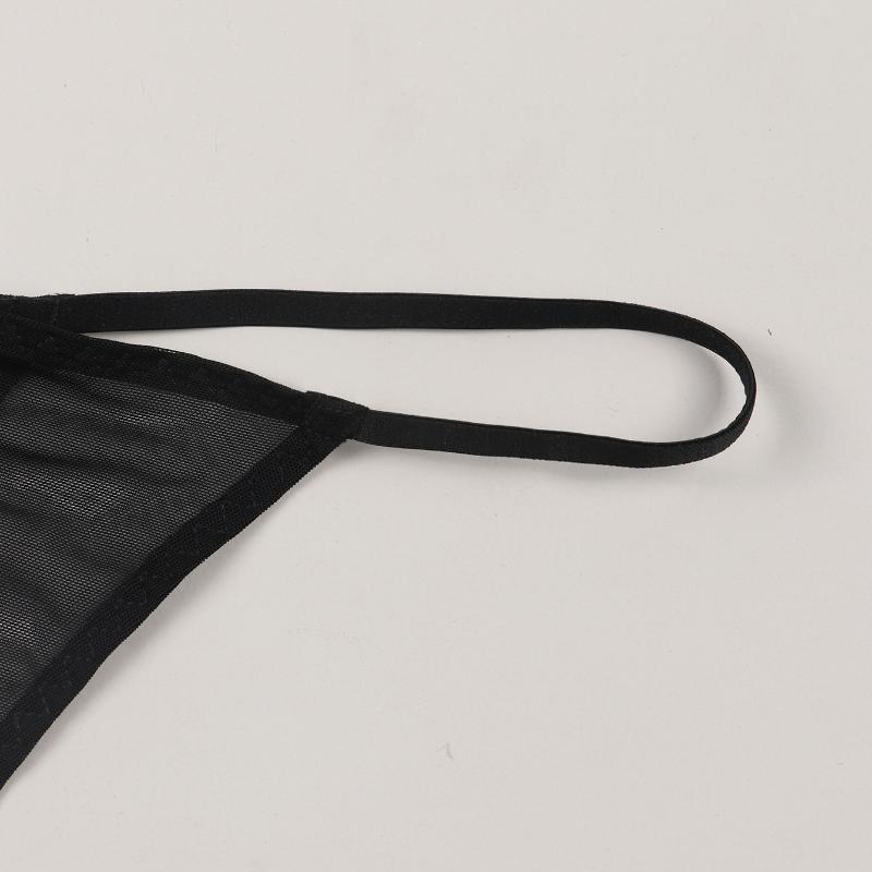 Varsbaby Ladies' Sexy Pattern Printed Semi Transparent Comfortable Thong Underwear