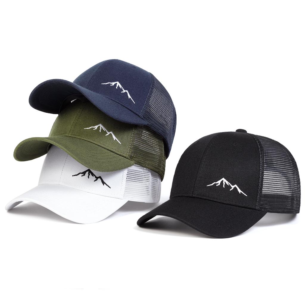 Unisex Minimalist Mountain Embroidery Baseball Net Caps Spring And Summer Outdoor Adjustable Casual Hats Sunscreen Hat