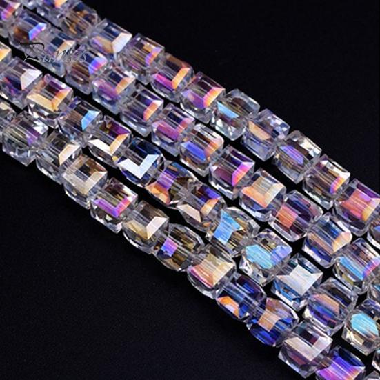 100ks/šarže 4/6mm AB barevné DIY křišťálové korálky pro výrobu šperků Dekorativní