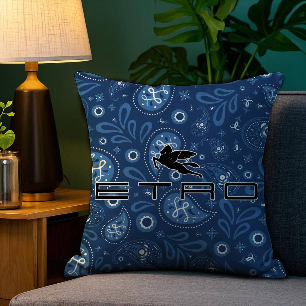 Classic Design E-Etro Pillow Case Plush Fabric Soft Double Sided Print Sofa Cushion Cover Throw Pillow Covers