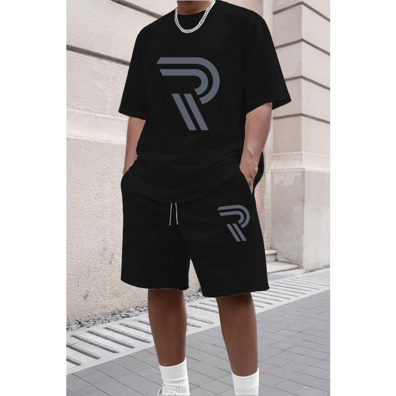 Men's Summer Short Sleeved T-shirt Set Fashion Two-piece Sportswear Casual Shorts Sportswear Men's Sportswear Set