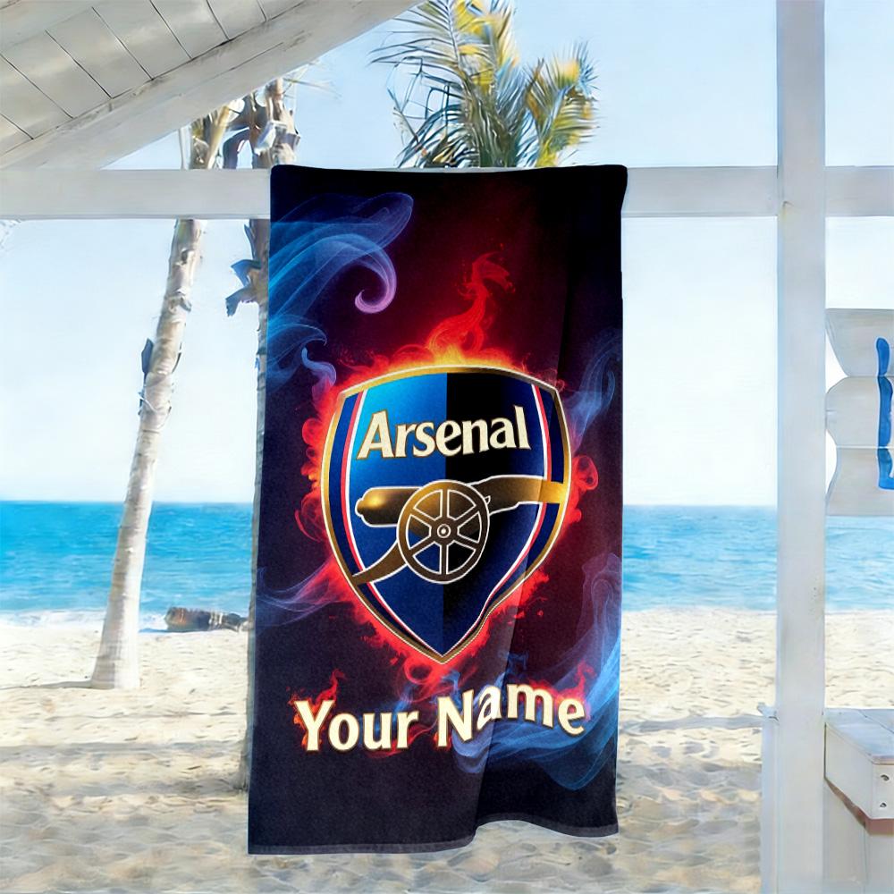 Arsenal F.c. Customized Name Beach Towel Super Soft & Absorbent Portable for SwimmingBeachCamping Travel Beach AccessoriesGym