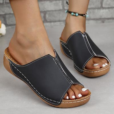 Fashion Women Sandals Wedge Heels Sandals Summer Shoes For Women Indoor Outdoor Slippers 2024 Trend Platform Heeled Sandalias Mujer