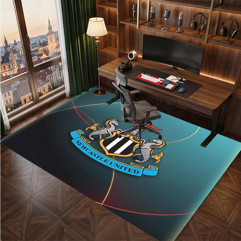 Tappeto in Velluto di Cristallo con Stampa di Calcio del Newcastle United, Comodo Assorbente d'Acqua Antiscivolo Tappeto per Pavimento Interno