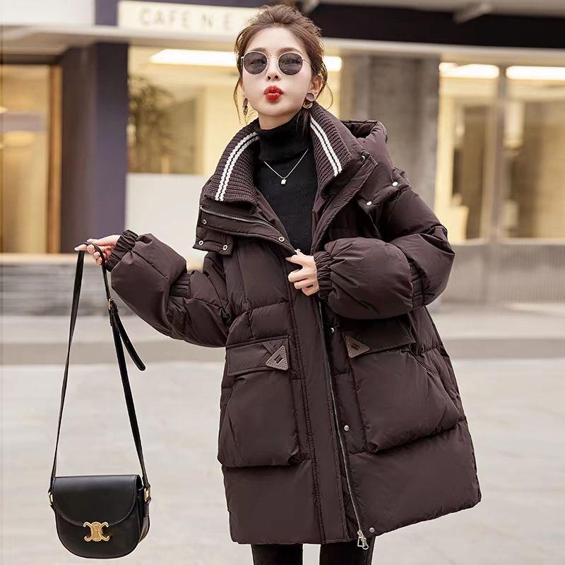 

Женский пуховик средней длины свободного кроя в корейском стиле Maillard M (40-50 kg) кофейный