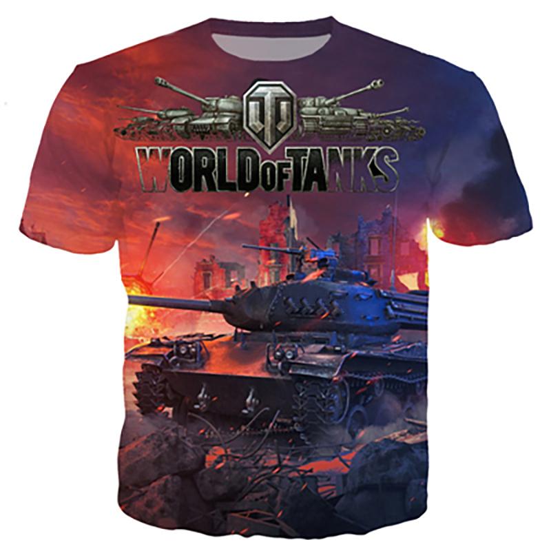 World Of Tanks Koszulki z nadrukiem 3D Lato Mężczyźni Kobiety Codzienna Moda Oversize Krótki Rękaw Koszulka Męskie Koszulki Topy Odzież Męska