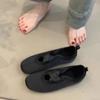 Soft Leather Version~ French Gentle Wind Flat Shoes Crossed Ballet Single Shoes Women's Round Head One Pedal Mary Jane Shoes
