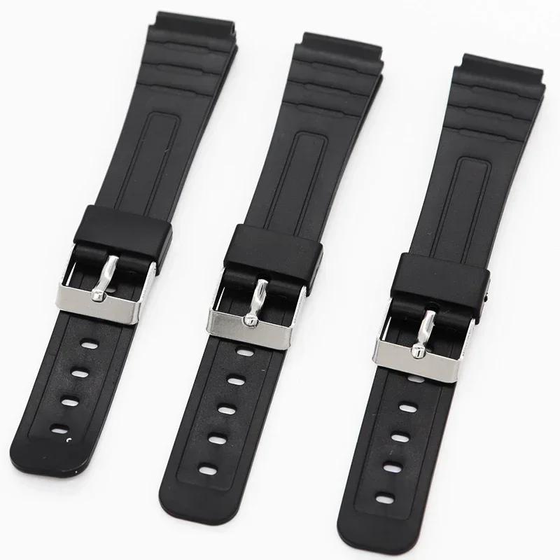 12/14/16/18/20/22mm Silicone Rubber Strap for Casio W800H A158/168 AE1200/1300 Watchband for SGW400 F91W F84 F105/108 Bracelet
