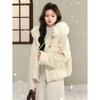 Women's Korean Style Apricot 90% White Duck Down Short Winter Jacket