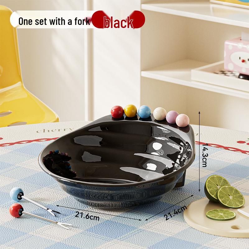 Dopamine Shell Fruit Plate with Forks - Stylish Living Room & Dining Decor