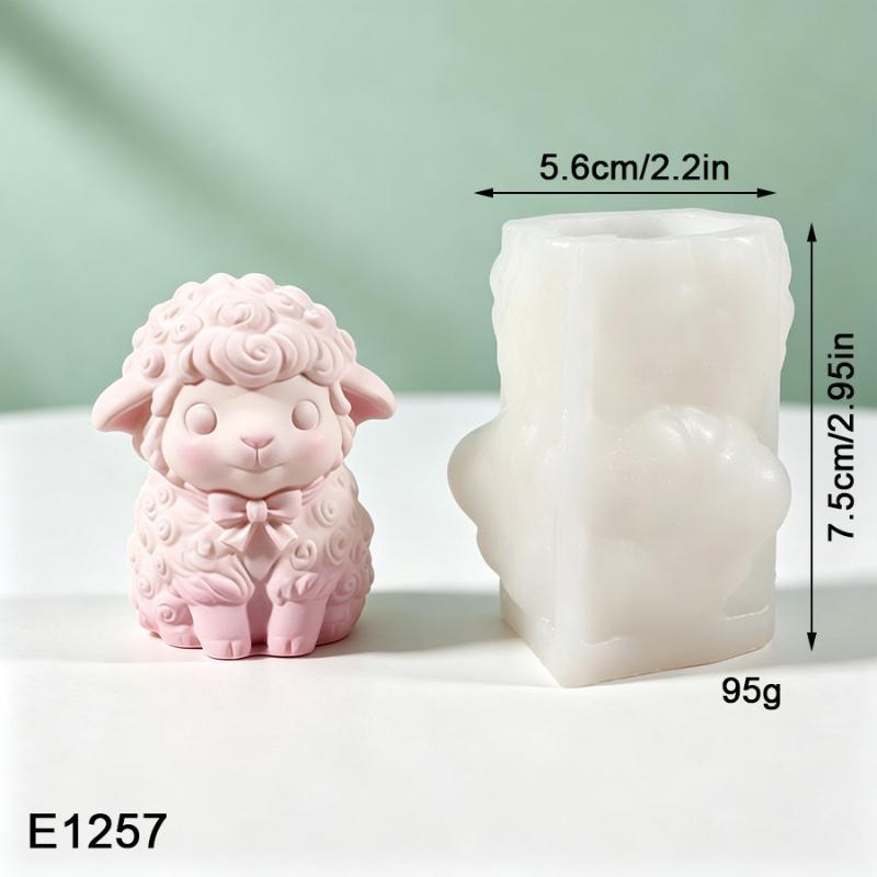 Molde de Silicona para Velas de Oveja Linda Molde de Silicona de Cordero Cabras Molde de Cera de Animal de Granja Molde de Jabón Decoración de Mesa Regalo