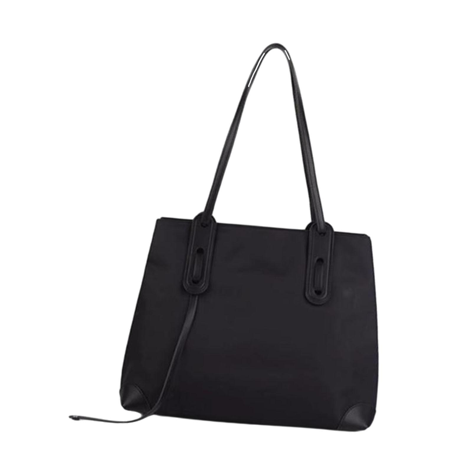 

Lightweight Women Tote Bag Water Resistant Nylon Shoulder Purse Large Fashion Bag for Work Travel Shopping чёрный