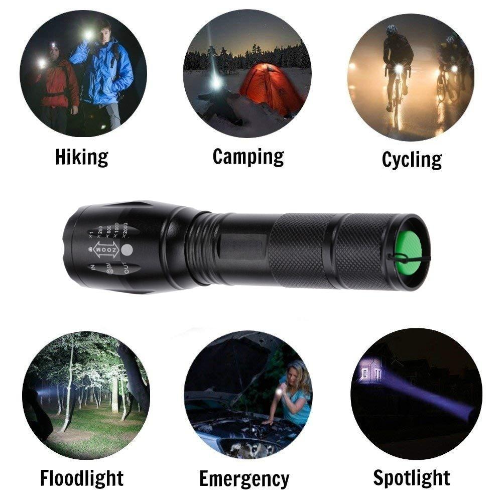 LED Powerful Flashlight Waterproof Lantern Torch Use 18650 Rechargeable Battery Portable Camping Flashlight