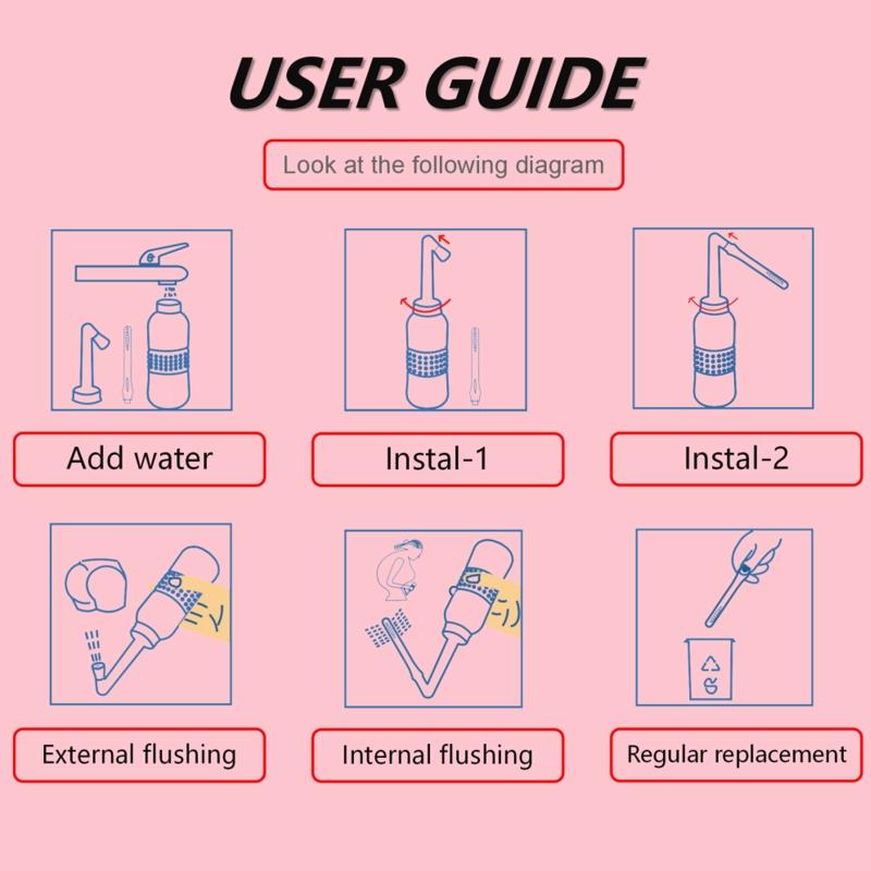 2x Bidet Podróżny Ręczny Dysza Kolankowa Spryskiwacz Bidetowy Przenośny Prysznic do Pośladków Urządzenie do Płukania Miejsc Intymnych Ręczne Naciśnięcie Spłukiwanie