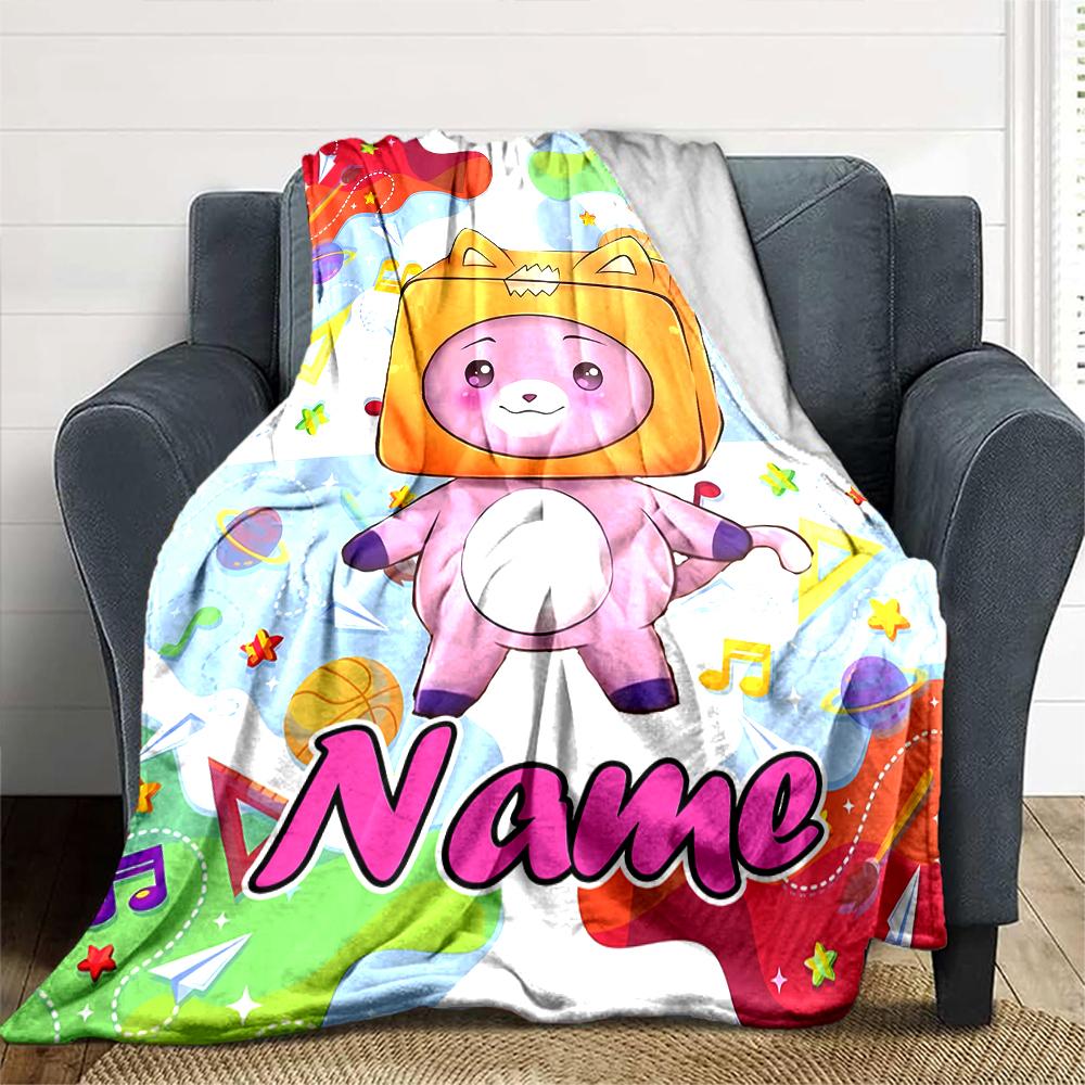 Customiz Name Personality LankyBox - Foxy  Blanket Soft &Warm Sofa Office Bed Travel Lunch Break Blanket, Gift Suitable All Seasons