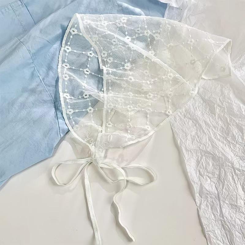 Fashion Lace Hair Scarf Wraps Women Retro White Lace Floral Triangle Headscarf Hat Travel Photo Headband Hair Accessories