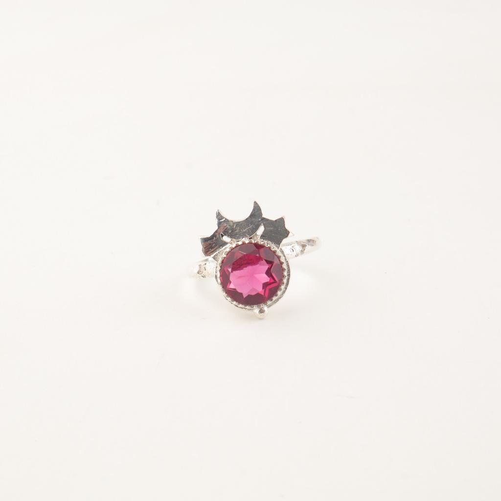 Pink Rubellite Gemstone 925 Sterling Silver Jewelry Handmade Statement Ring RR-67-2