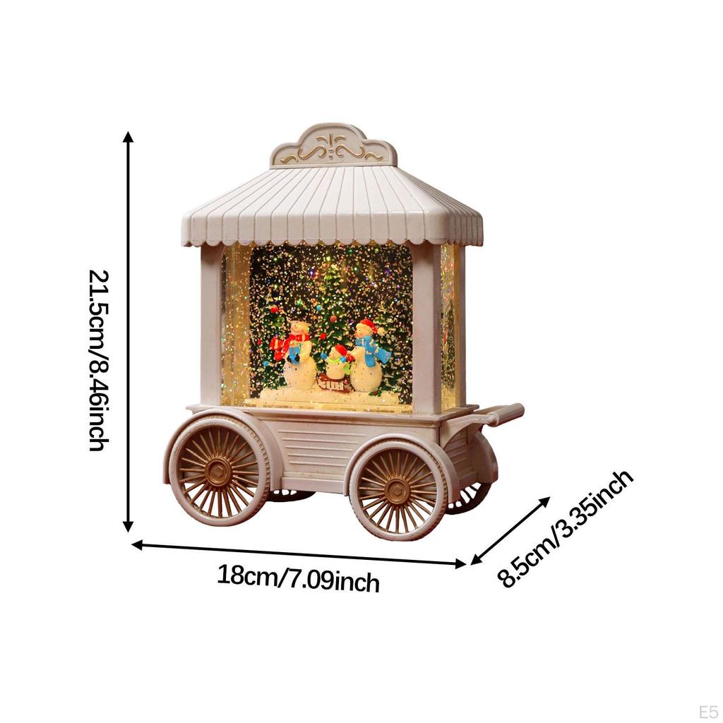 Christmas Musical Snow Globe Decoration Music Box Snowman Glittering for Table Centerpiece