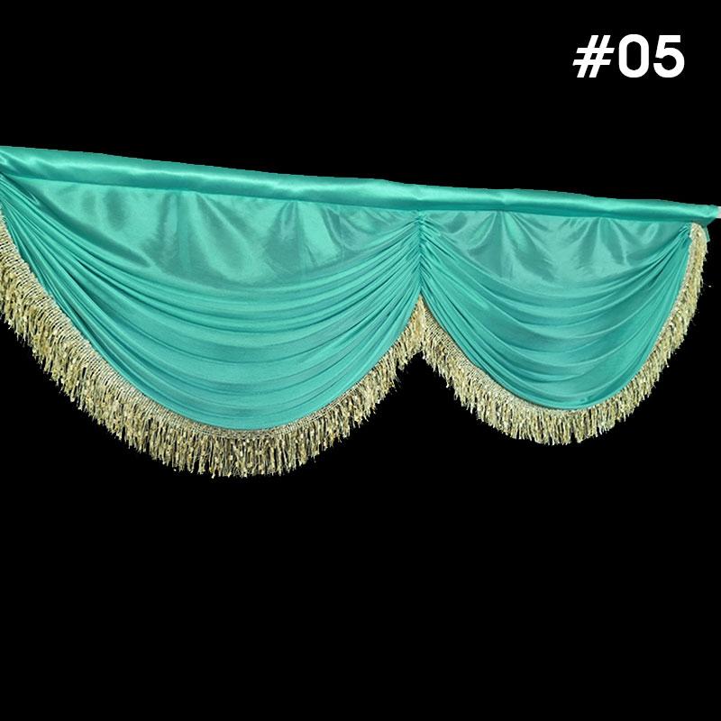 5M Wedding Party Background Drapes Valance Panel Hotel Backdrop Curtain Swag Stage Decor Curtain Head Drapery Ice Silk Swag