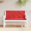 VidaXL Set of 2 Garden Bench Cushions, Bench Cover with Tie Strings, Waterproof Outdoor Cushion, Red 361684