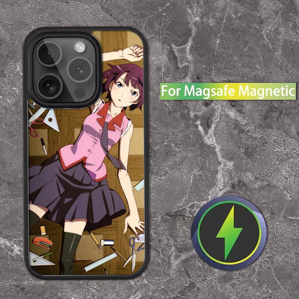 M-Monogatari Series Anime Phone Case For iPhone 16,15,14,13,12,11,Pro,Max,Plus,Mini,SE Magsafe Magnetic Wireless Charging