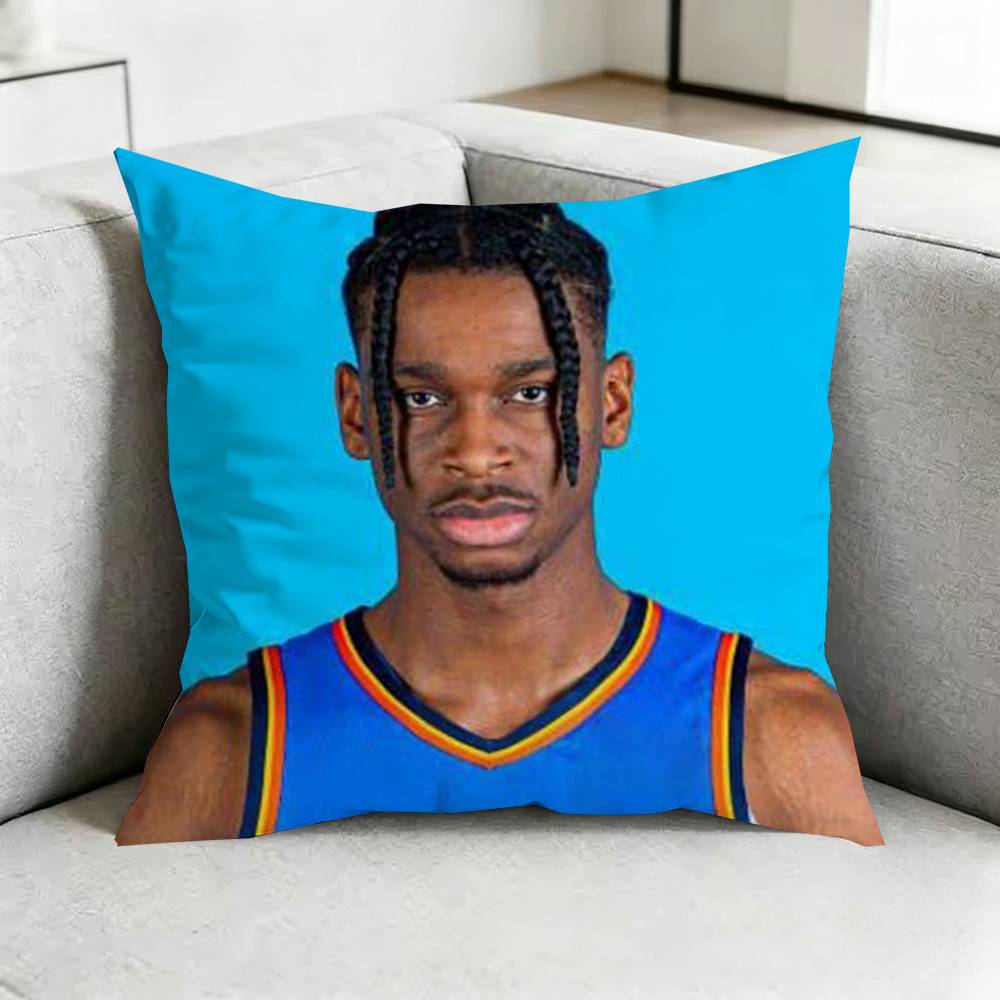 SShai GGilgeous Alexander Basketball Pillow Case Square DoubleSided Sofa Cushion Cover Bedroom Bedside Pillow Gift