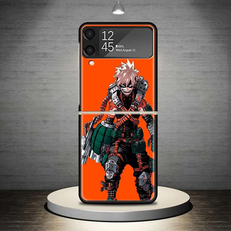 Bakugou Katsuki MHA My Hero Phone Case For Samsung Galaxy Z Flip 7 6 5 4 3 5G Shockproof Cover Z Flip7 Flip6 ZFlip5 Flip3 Flip4