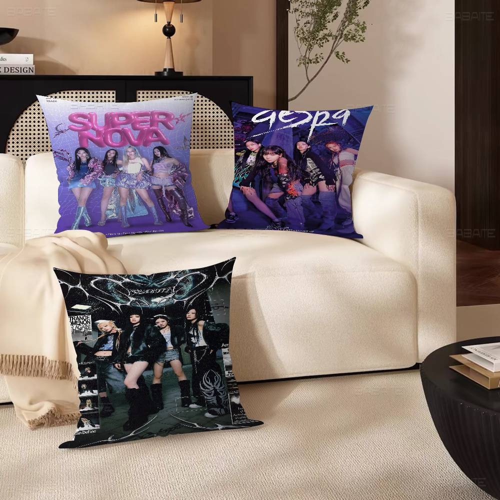 Kpop A-Aespa Pillow Cover Sofa Cushion Cover Home Room Decoration Children Gift