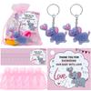 30pcs Pink PVC Elephant Keychains 6.5x10cm Baby Shower Birthday Party Favors Decor