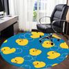 1PC Yellow Duck Bubbles Office Round Area Rug, Mat Suitable For Office, Under Office Chairs Bedroom Living Room Home Decor, Room Deco