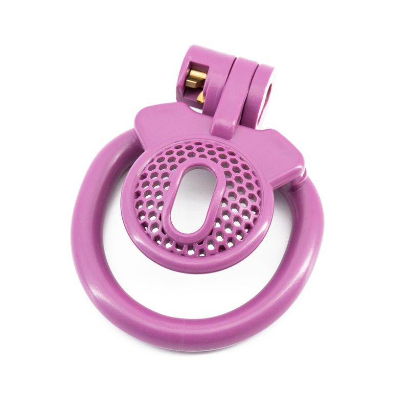 Positive Mini Flat Short Cock Ring Chastity Cage Device with 4 Ring for Male