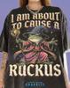 Frog Wizard I Am About To Cause A Ruckus Magic Toad Comfort Colors® Tshirt, Fantasy Sorcerer Vintage Bootleg Retro Graphic Animal Meme Tees