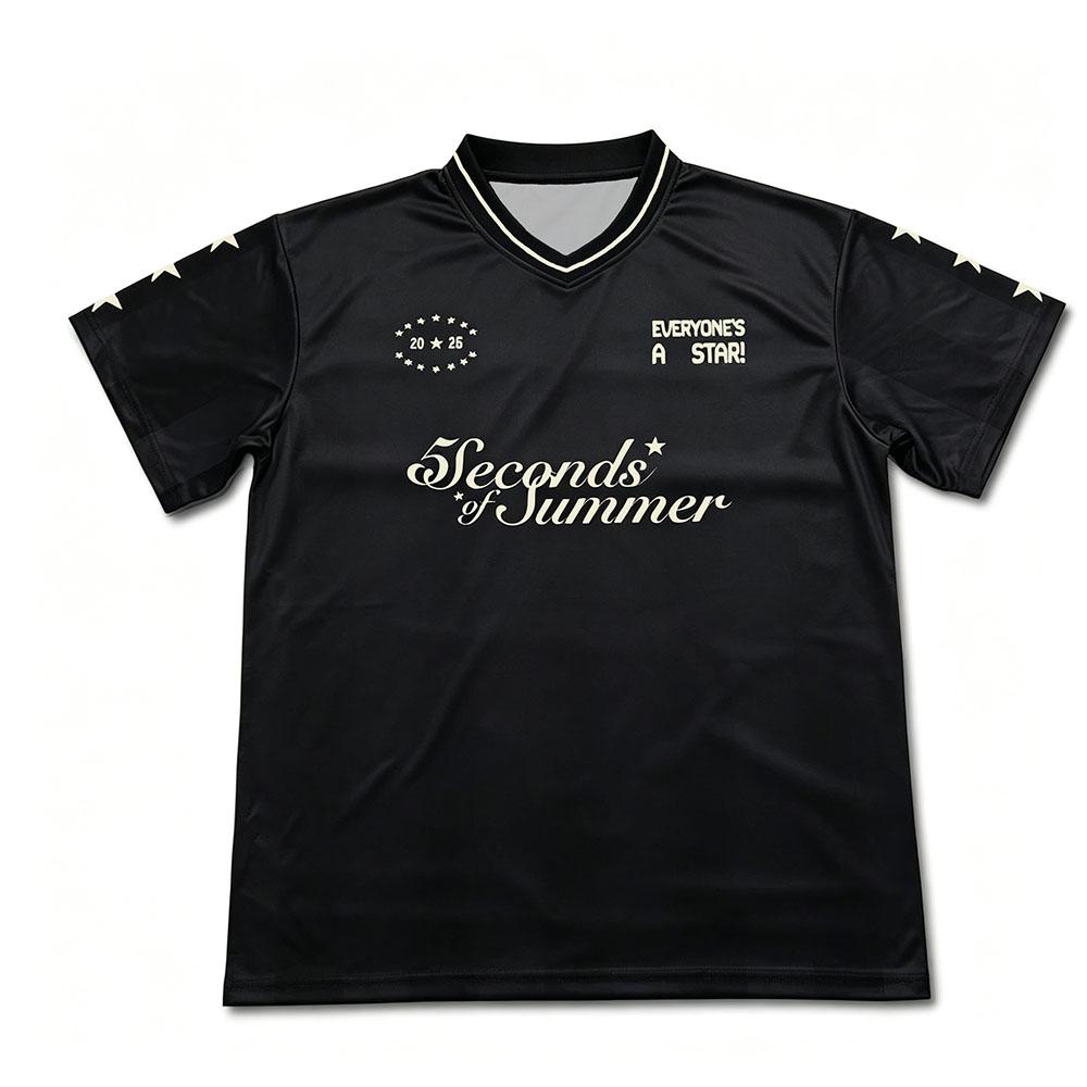 5SOS 5 Seconds of Summer Maglia da Calcio Manica Corta Estiva Scollo a V Uomo Magliette da Calcio Moda Casual Design Stampa Merch Abbigliamento