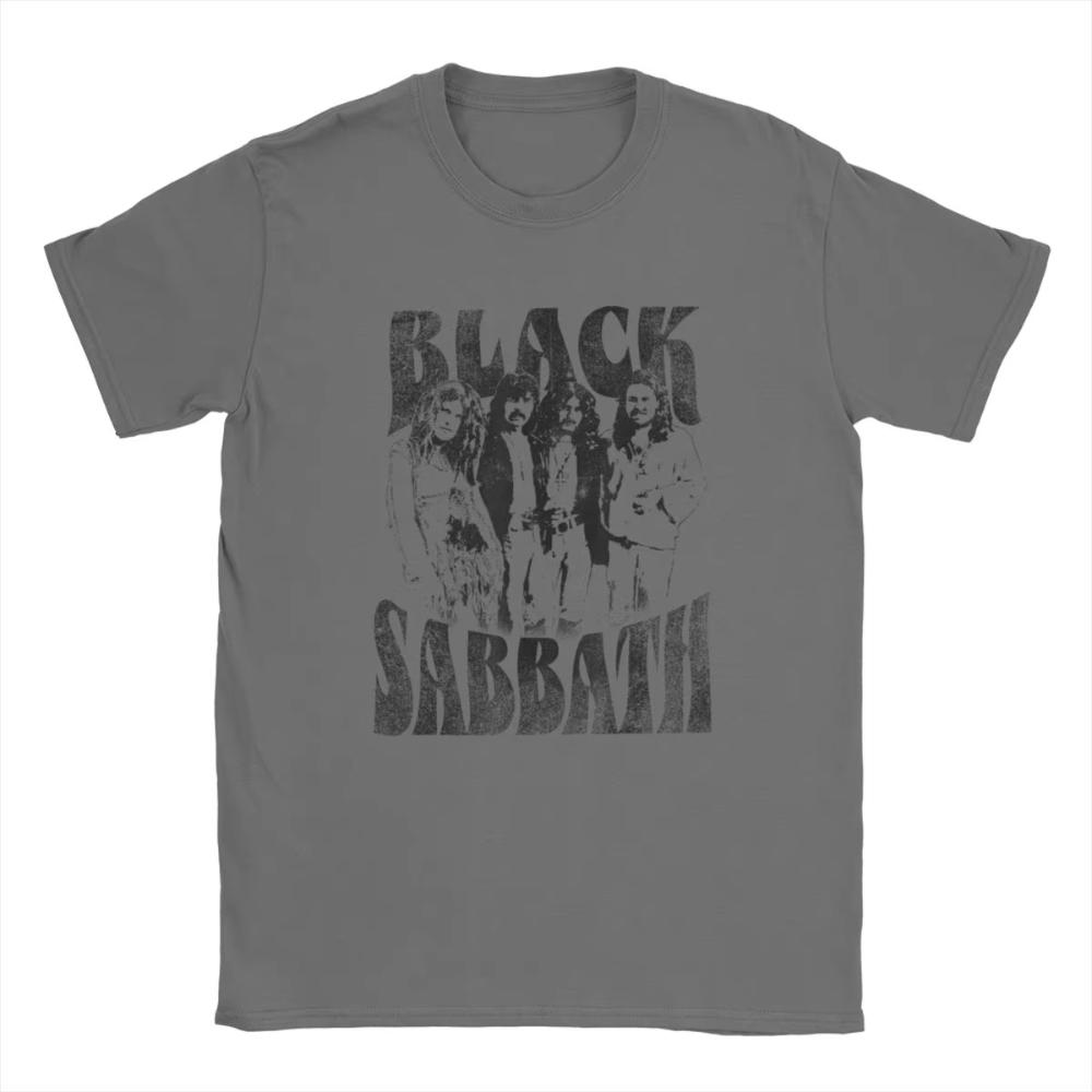 Official Black Group Photo TShirts Men Women British Rock Band Sabbathes Funny Cotton Crewneck Short Sleeve T Shirts Gift Merch