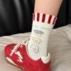 Cute Puppy-style Children's Summer Lightweight Cotton Socks, Mid-length Stockings, Cartoon-style Stockings, Boneless Pile-up Stockings