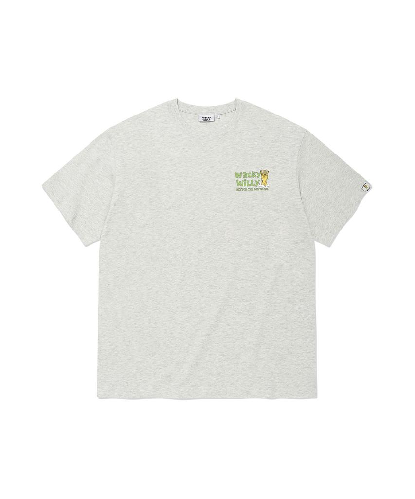 WACKY WILLY Kiki Travel Series Racing T-Shirt Light Gray