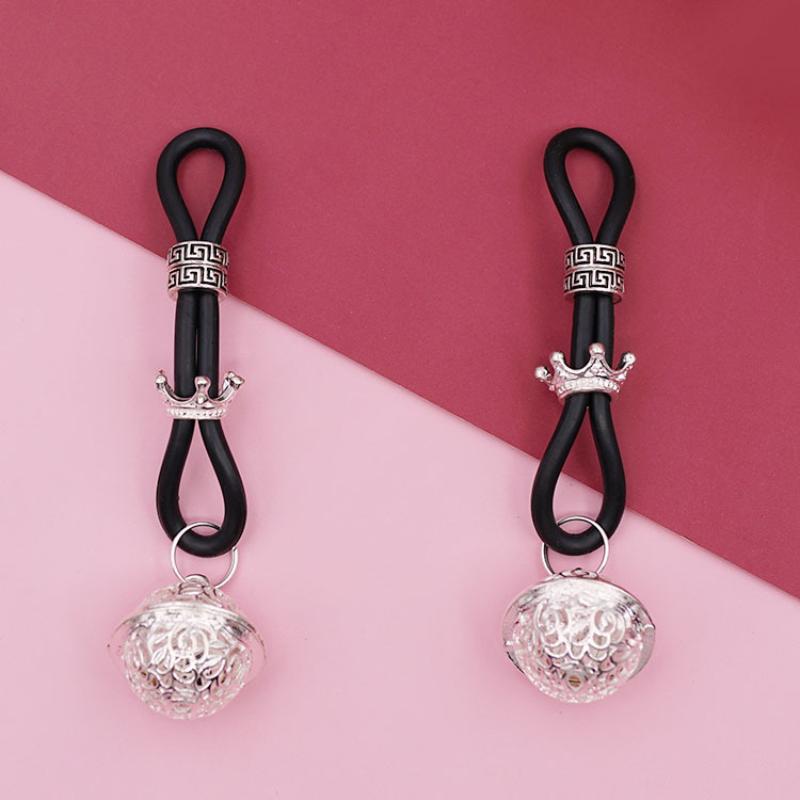 Gold Silver Female Adjustable Metal Bells Nipple Clip Chest BDSM Small Bells Adult Fetish Flirting Flirting Couple Sex
