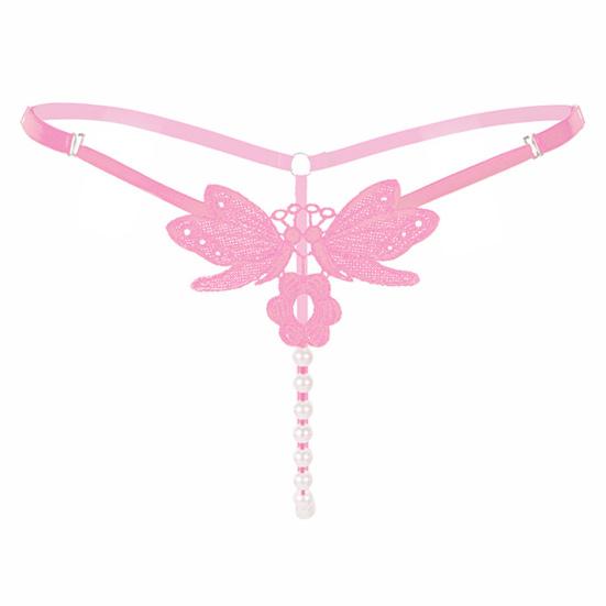 Chic Thong See-through Pornographic Underpants Embroidery Low Waist G-string for Inner Wear