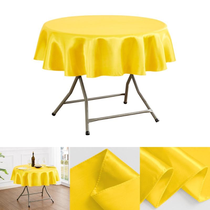 150/180/200cm Round Satin Tablecloth Bright Silk Tablecloth For Baby Shower Wedding Birthday Party Banquet Christmas Table Decor