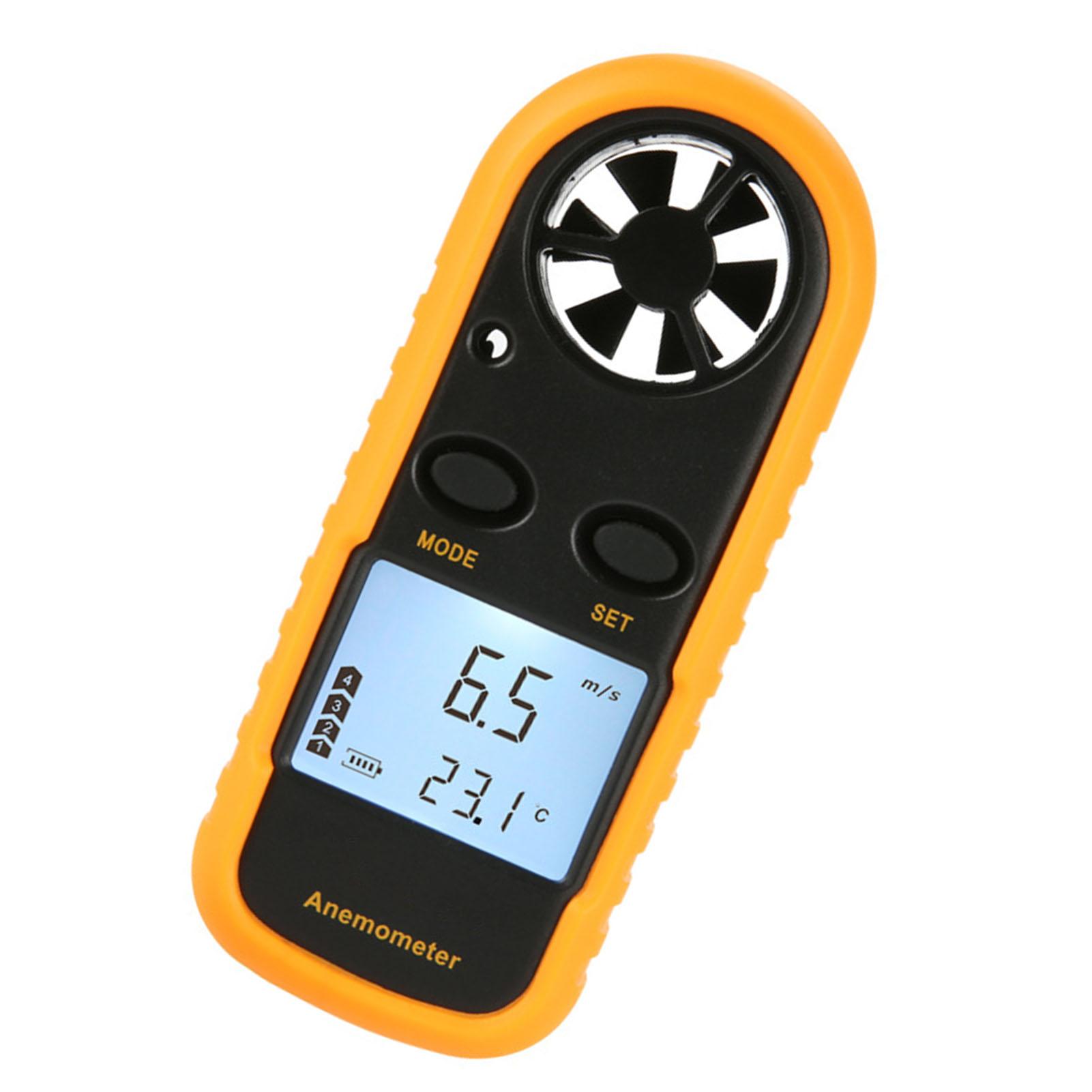 

Digital Anemometer Thermometer LCD Display Handheld Wind Speed Temperature Meter 3V GM816