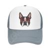 Denim-Kappe, Boston Terrier-Hund, Baseball-Dad-Cap, klassisch gewaschen, 100 % Baumwolle, verstellbar, lässig, Sport, für Unisex, Damen, Mütze