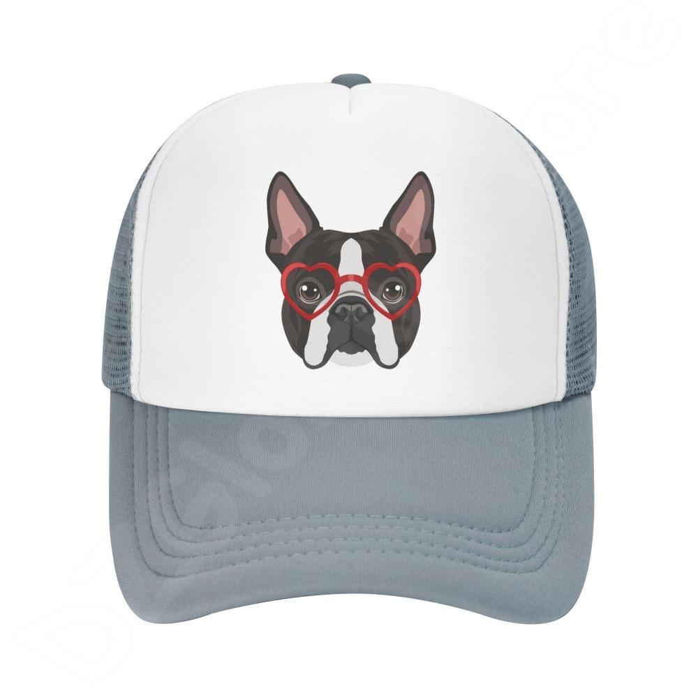 Denim-Kappe, Boston Terrier-Hund, Baseball-Dad-Cap, klassisch gewaschen, 100 % Baumwolle, verstellbar, lässig, Sport, für Unisex, Damen, Mütze