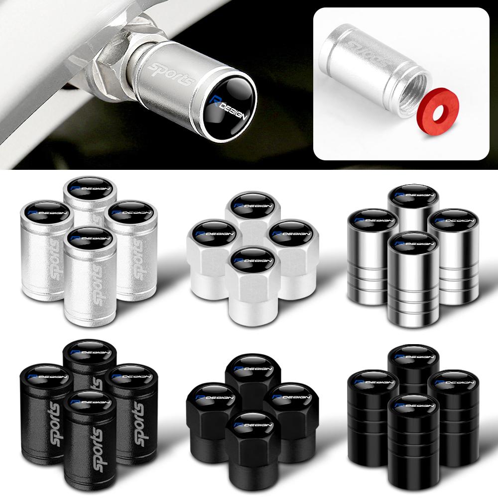 4 Pezzi Lega di Alluminio Coprivalvole per Pneumatici Ruote Auto Copri Stelo Per Volvo Rdesign XC60 XC90 XC40 V50 V60 V40 EX30 S60 C30 V70 S90 AWD