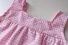 Girls' Houndstooth Summer Camisole & Cardigan Set with Lace Collar (2026 Korean Style)