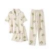 "Cartoon Dinosaur Pattern Girls' Milk Silk Three-Piece Loungewear Set"