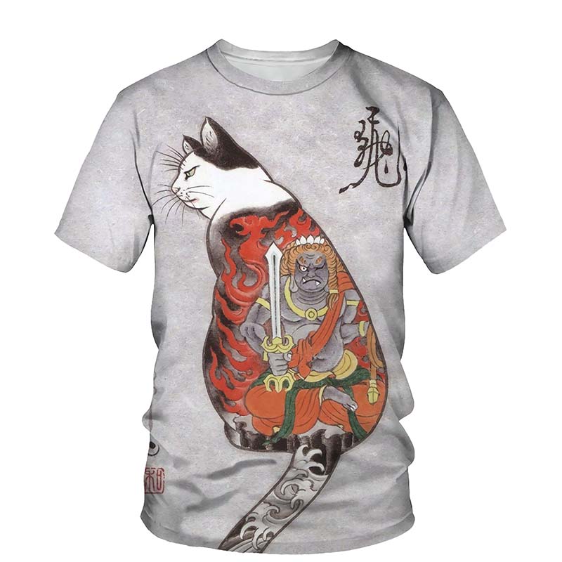 samurai cat t shirt