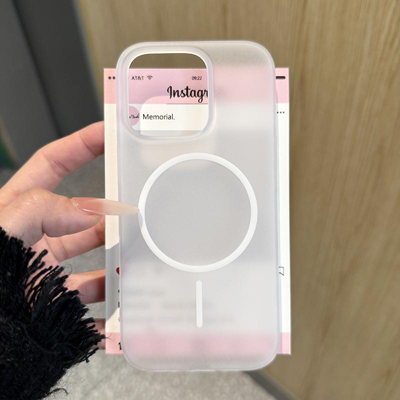 Ultra Thin Matte Magnetic Wireless Charge Clear Case For iPhone 16 15 14 13 12 Pro Max Plus For Magsafe Shockproof Hard PC Cover