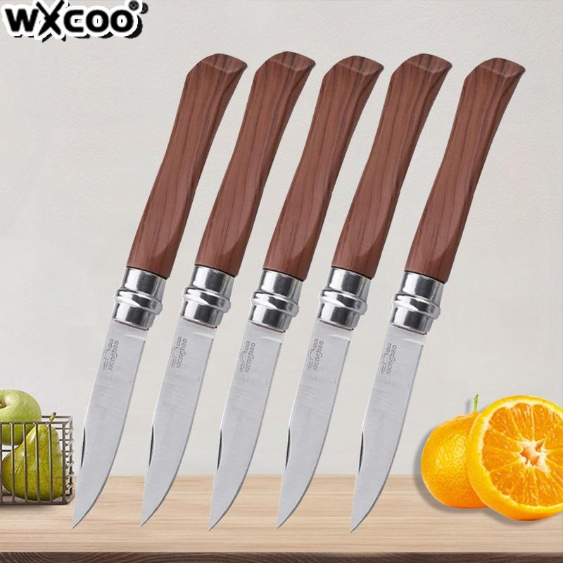 WXCOO Stainless Steel Folding Knife Multipurpose Knife for Cutting Vegetables Fruits Meat Kitchen Perfect for Home Cooking